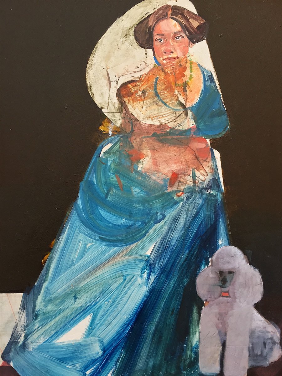 Portrait of a Lady with Poodle