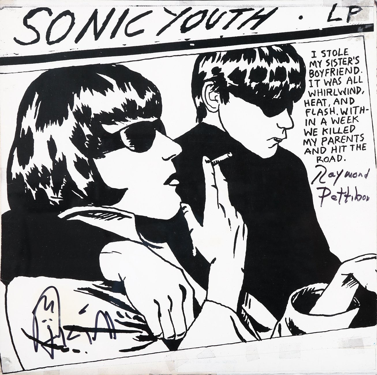 Sonic Youth (Hand signed by both Kim Gordon and Raymond Pettibon)